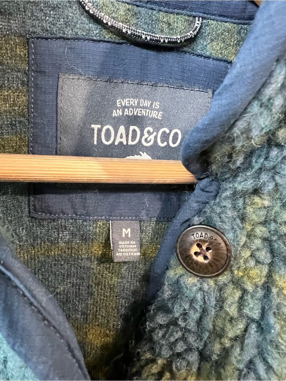 Toad & Co Sespe Sherpa Fleece Jacket Medium Blue Green - Picture 5 of 7